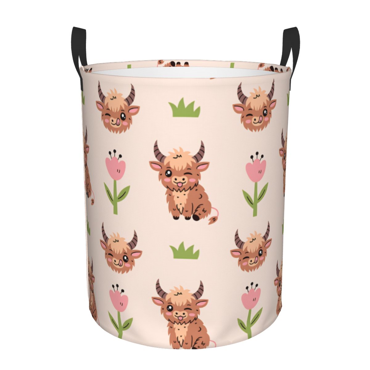 Baby Nursery Laundry Basket - Sevimli Bebek Yayla İnekleri Çamaşır Sepeti