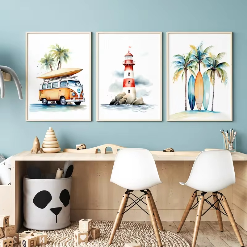 Baby Nursery Ocean - Sörf okyanus temalı kreş plaj deniz