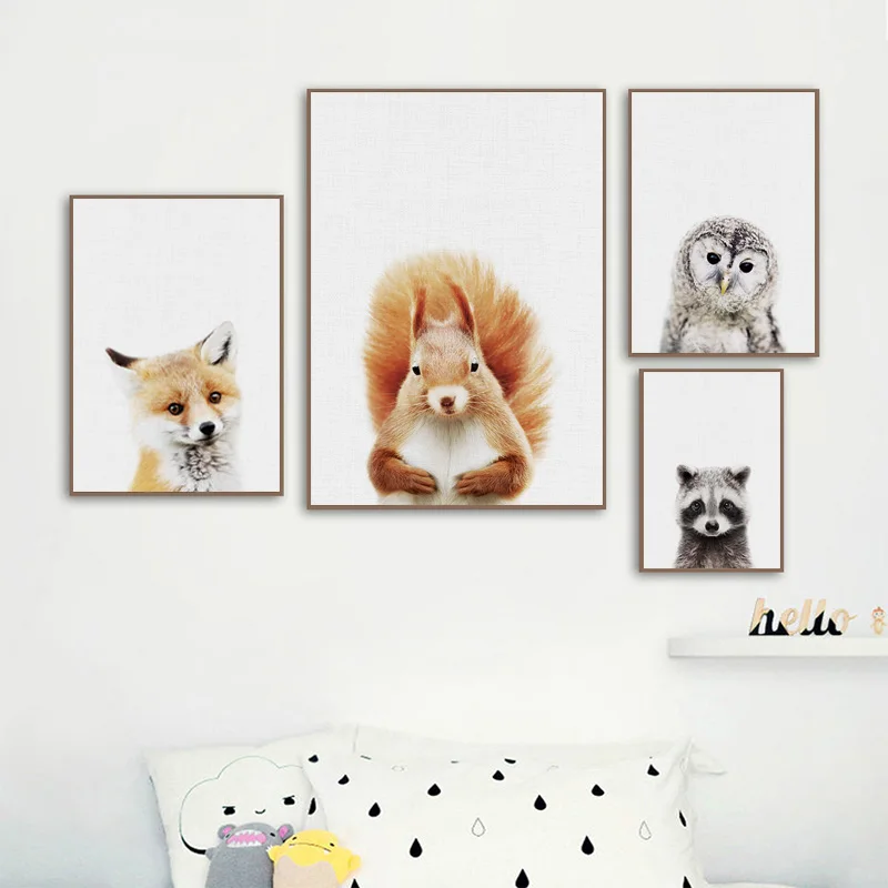 Baby Nursery Giraffe - Bebek Odası Hayvan Duvar Kanvas Tablosu