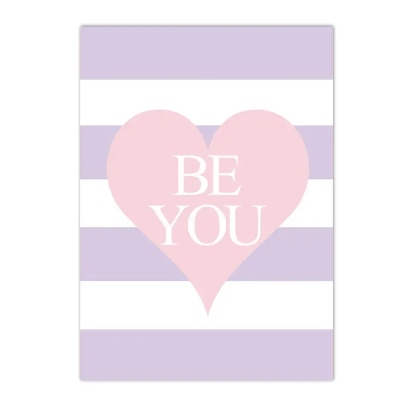 Baby Nursery Quotes - Pembe Unicorn Gökkuşağı Aşk Kalp Sözleri