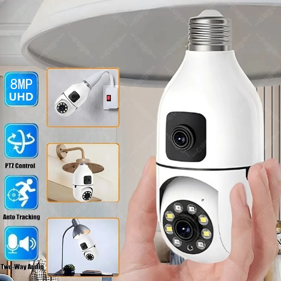 Baby Nursery Camera - E27 Ampul Gözetim Güvenlik Kamerası 8MP