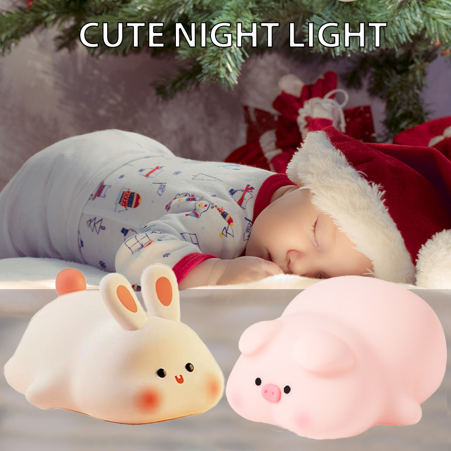 Baby Nursery Table Lamp - Piggy Bunny Gece Lambası Led Masa