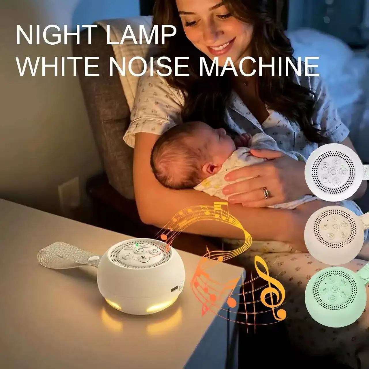 Baby Sound Machine White - Sıcak Gece Lambası ile Beyaz Gürültü