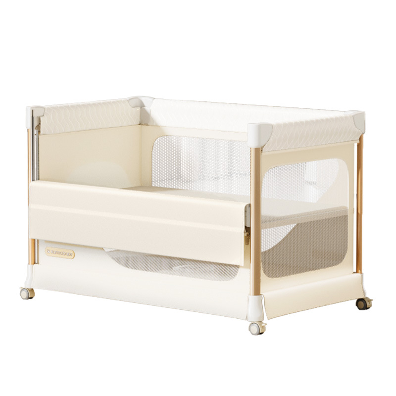 Baby Nursery With Queen Bed - Kaman Bebek Beşiği Katlanabilir Mobil Çok