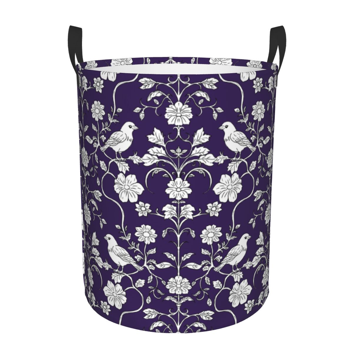 Baby Nursery Laundry Basket - Kuşlar ve Çiçekler Desenli Çamaşır Sepeti
