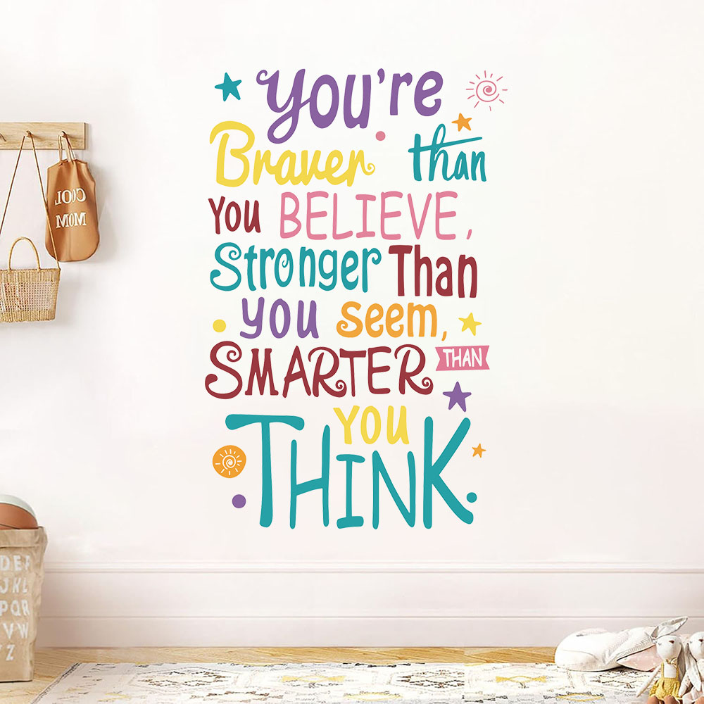 Baby Nursery Quotes - Sen Cesur Akıllı Daha Güçlüsün Slogan