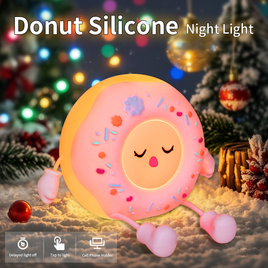 Baby Nursery Table Lamp - Donut Led Gece Lambası Karikatür Silikon