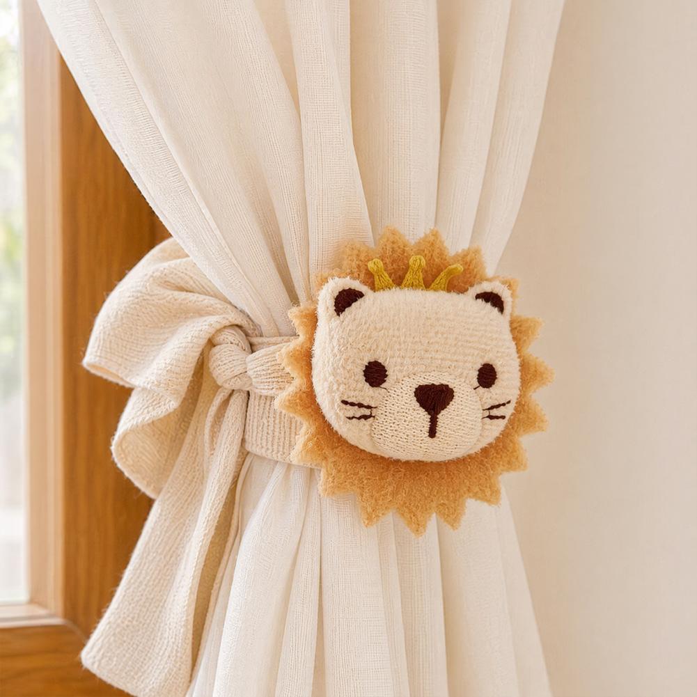Baby Nursery Fabric - Peluş Perde Tutucu Aslan Perde Bağı