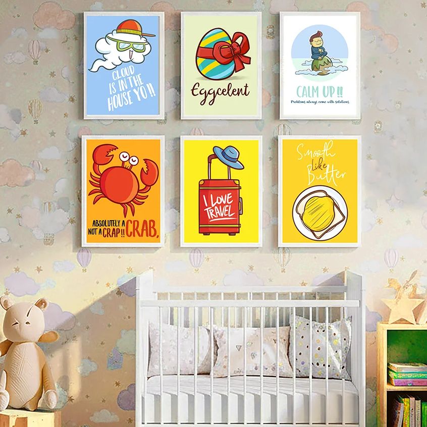 Baby Nursery Quotes - Sevimli Komik Karikatür Alıntı Kreş Duvar