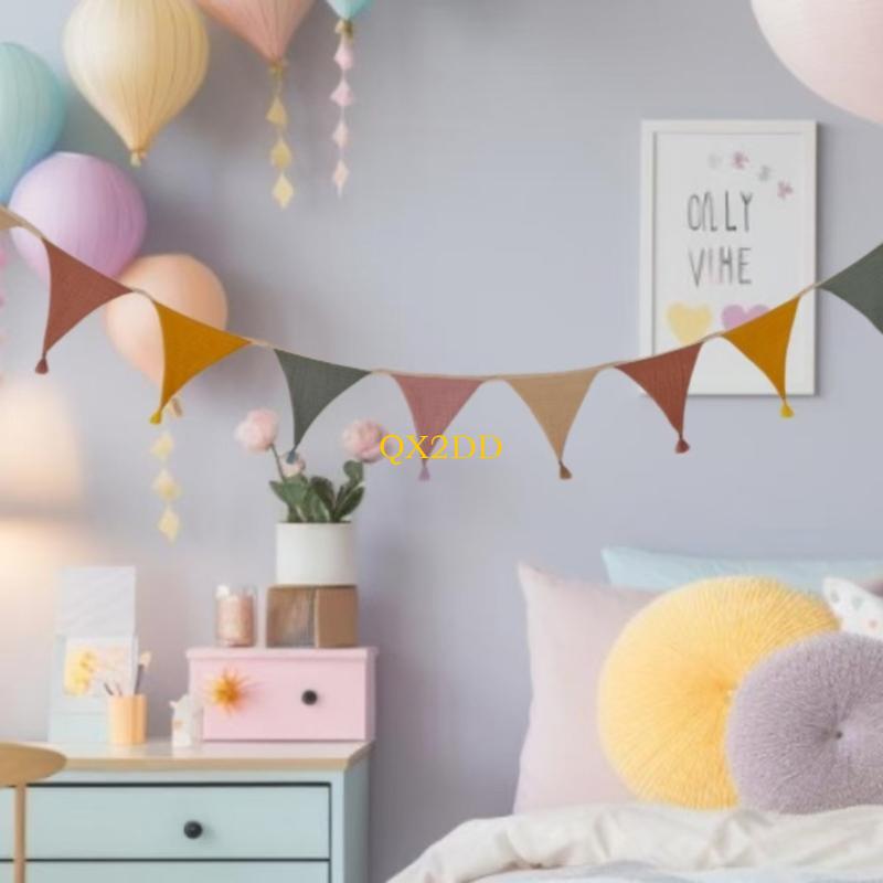 Baby Nursery Gender Neutral - QX2D Yumuşak Kumaş Bunting Afiş Şeker
