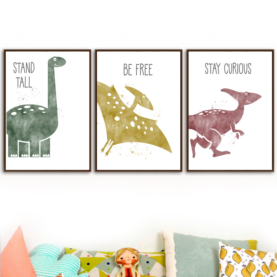 Baby Nursery Quotes - Sevimli Dinozor Karikatür Hayvan Alıntı Kreş
