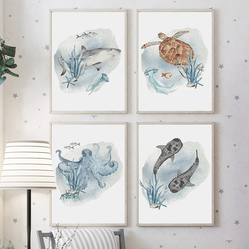 Posterler ve baskılar balina b - Baby Nursery Ocean incelemesi ve fiyatı