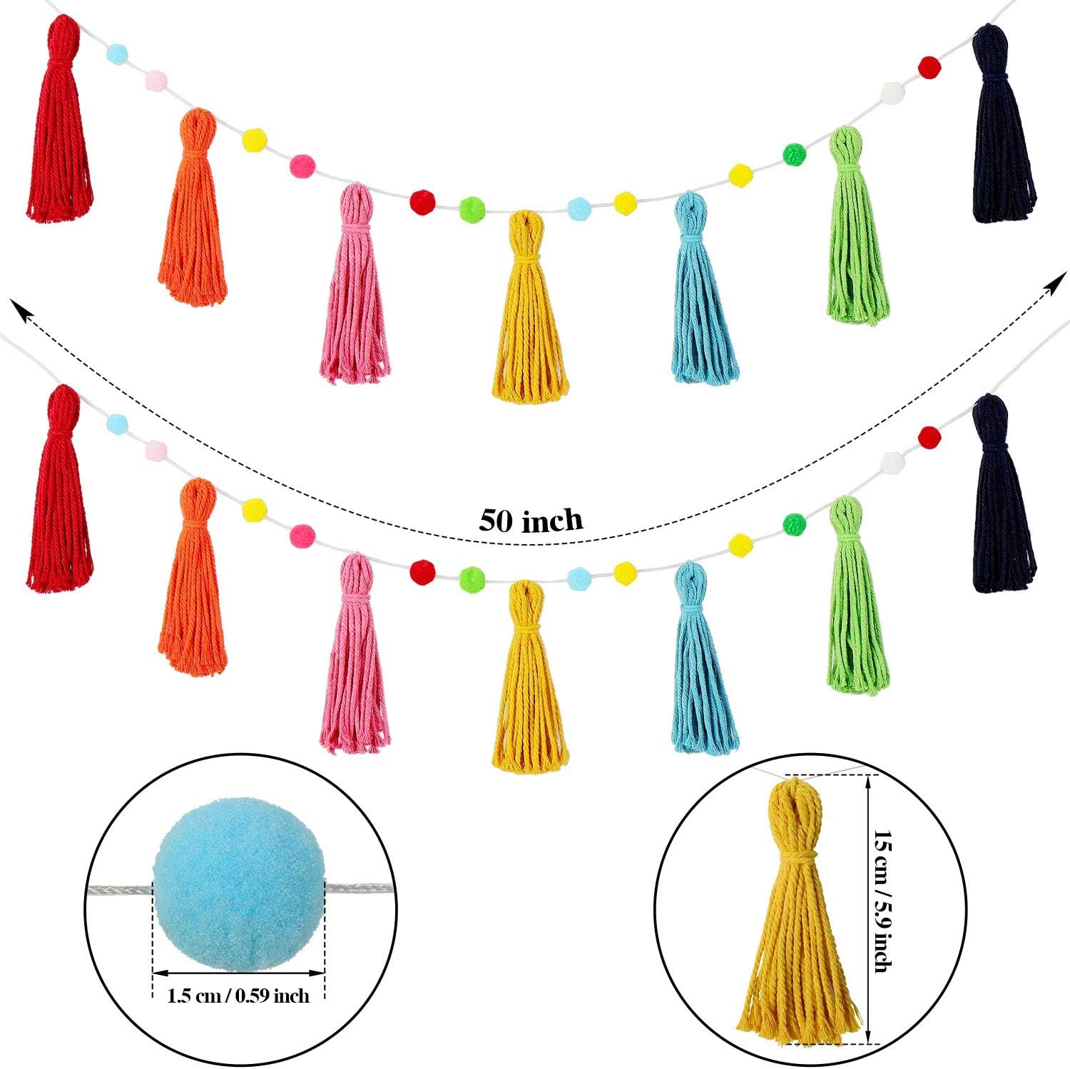 3 adet Renkli Gökkuşağı Boho P - Baby Nursery Fabric incelemesi ve fiyatı