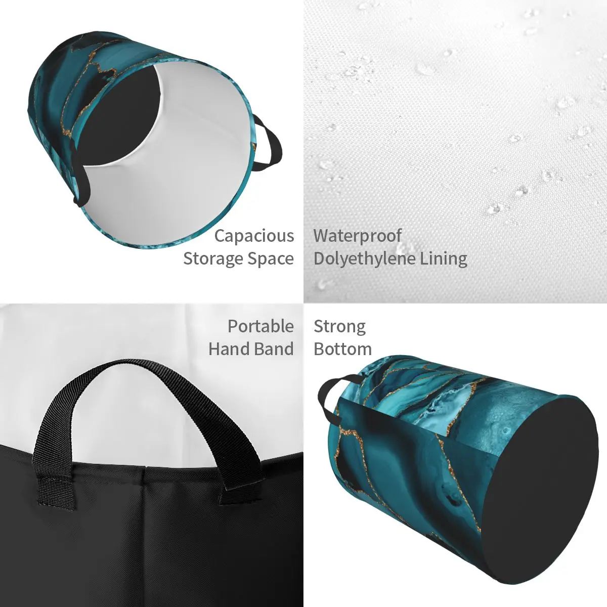 Özel Deniz Mavisi Ve Altın Mer - Baby Nursery Laundry Basket incelemesi ve fiyatı