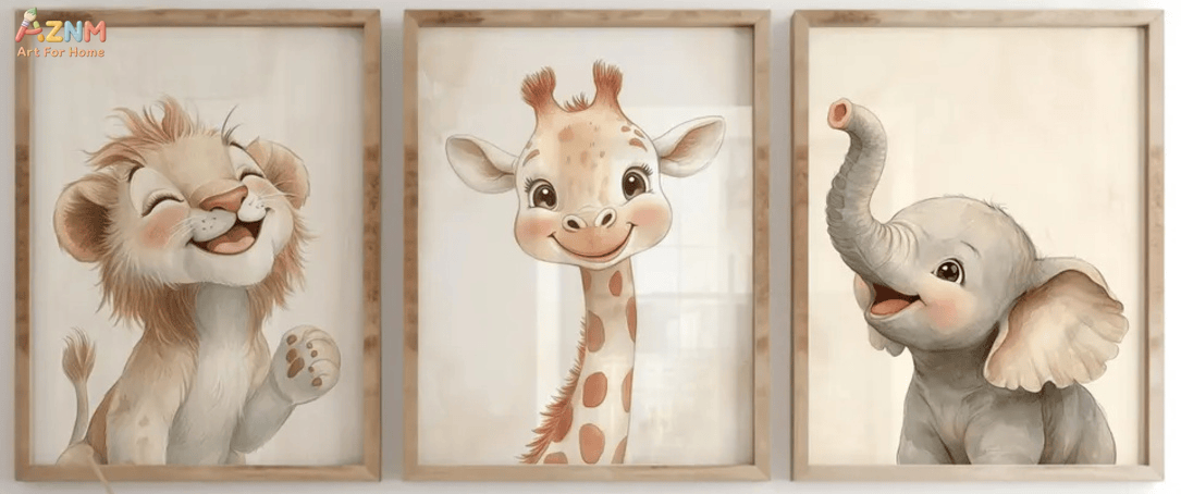 [2D Düz]1/3 Adet Kanvas Poster - Baby Nursery Giraffe incelemesi ve fiyatı