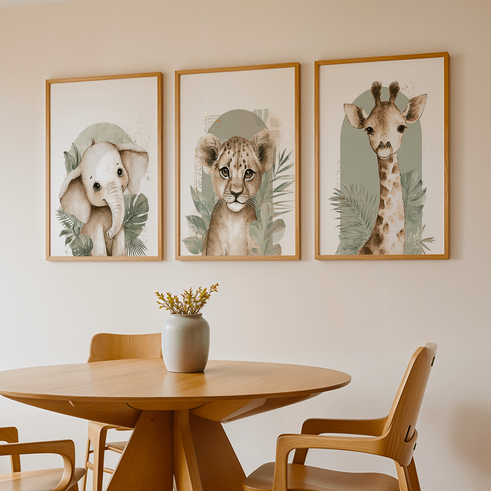 3 adet/takım Retro Fil Aslan v - Baby Nursery Giraffe incelemesi ve fiyatı