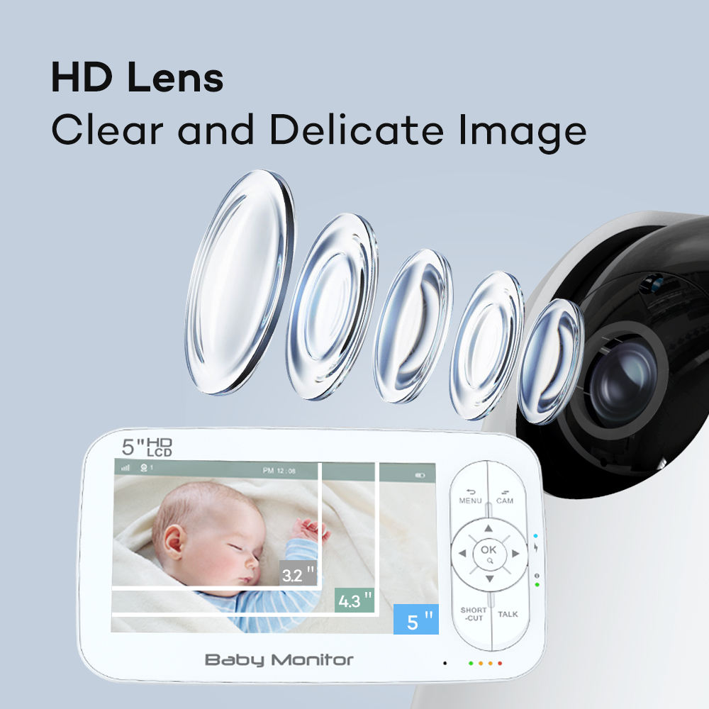 5 inç 2MP 1080P APP Uzaktan Ku - Baby Nursery Camera incelemesi ve fiyatı