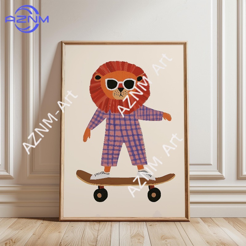 1 adet komik hayvan kaykay pos - Baby Nursery Fabric incelemesi ve fiyatı