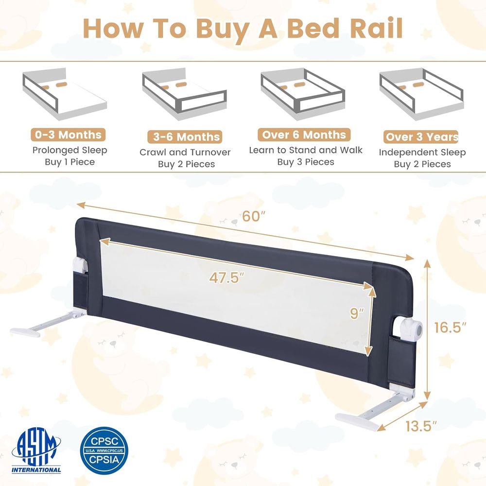 60 İnç Ekstra Uzun Taşınabilir - Bed Rail Toddler incelemesi ve fiyatı